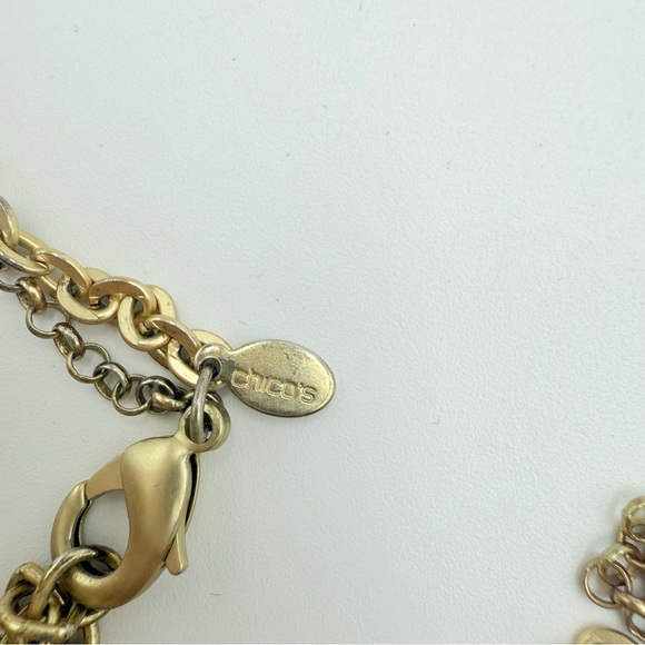 Chico's Long Gold Tone Y Necklace With Tassel - Picture 6 of 7